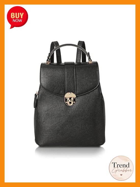 Structured Vegan Leather Backpack Purse - Faux Leather Backpack Handbag with